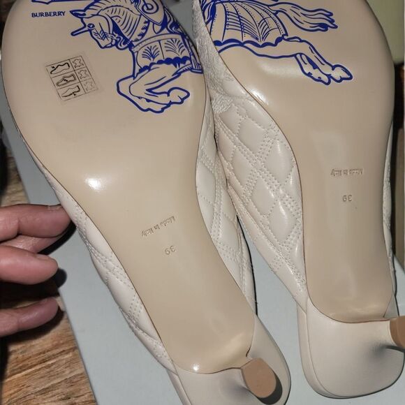 Burberry EKD Embroidered Quilted Mules New In Box , Dust bag With COA - Picture 6 of 11